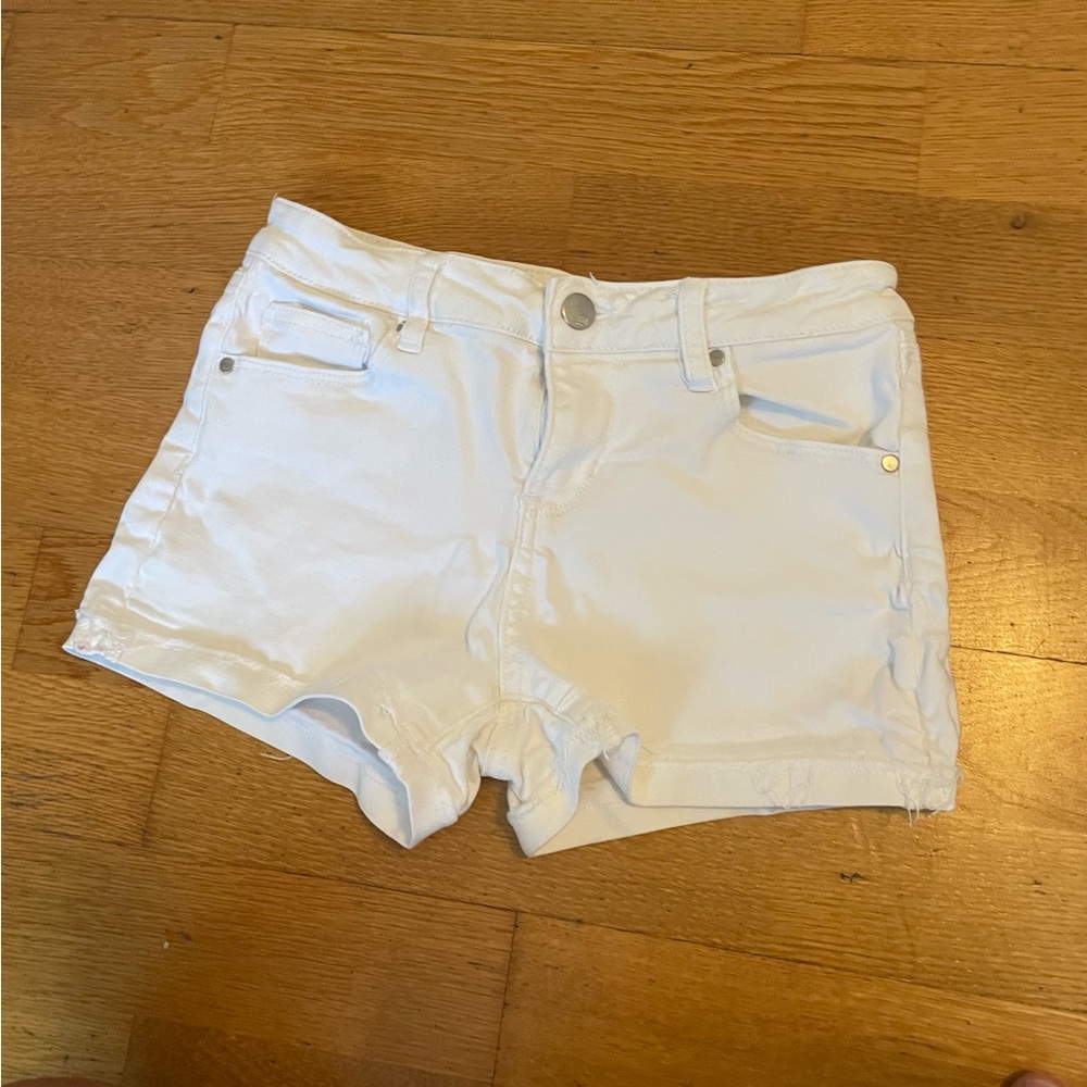 Kids white jean shorts